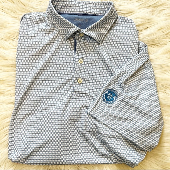 Johnnie-O Men’s XL Lake Blue Medallion Print Salem Prep-formance Golf Polo - Picture 1 of 7